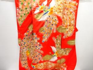 孔雀模様刺繍花嫁衣装色打掛